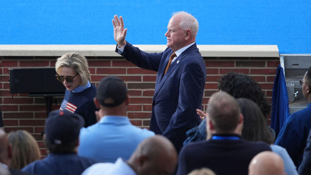 Tim Walz got emotional during Kamala Harris' speech