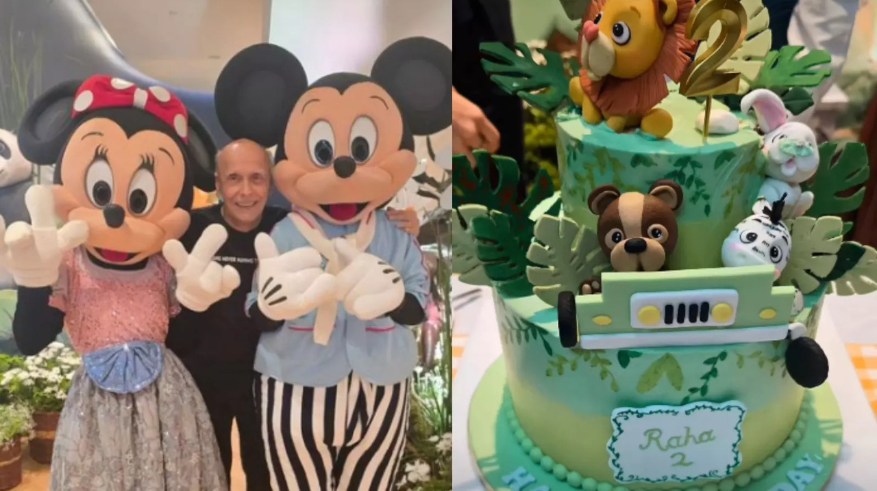 Raha's 2nd Birthday Party: Jungle-Themed Cake, Nana Mahesh Bhatt Poses With Micky-Minnie Mouse