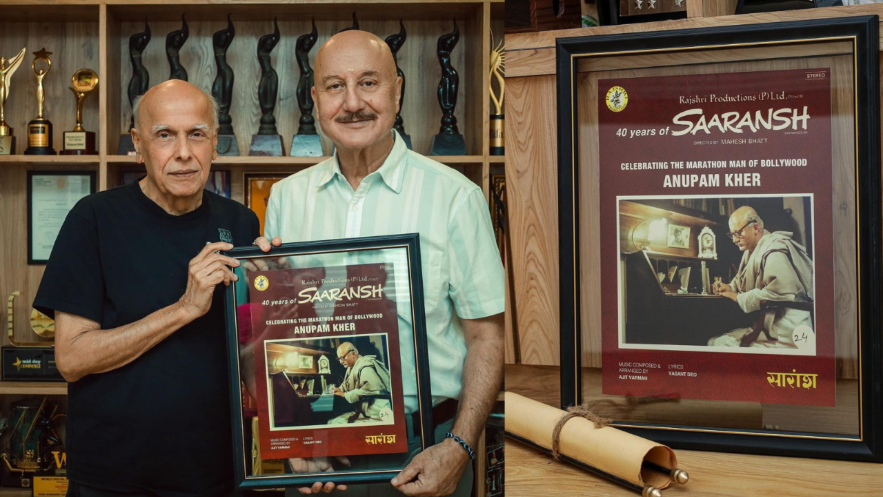 Anupam Kher Receives Special Gift From 'Guru And Guide' Mahesh Bhatt On Completing 40 Years In Industry. See POST