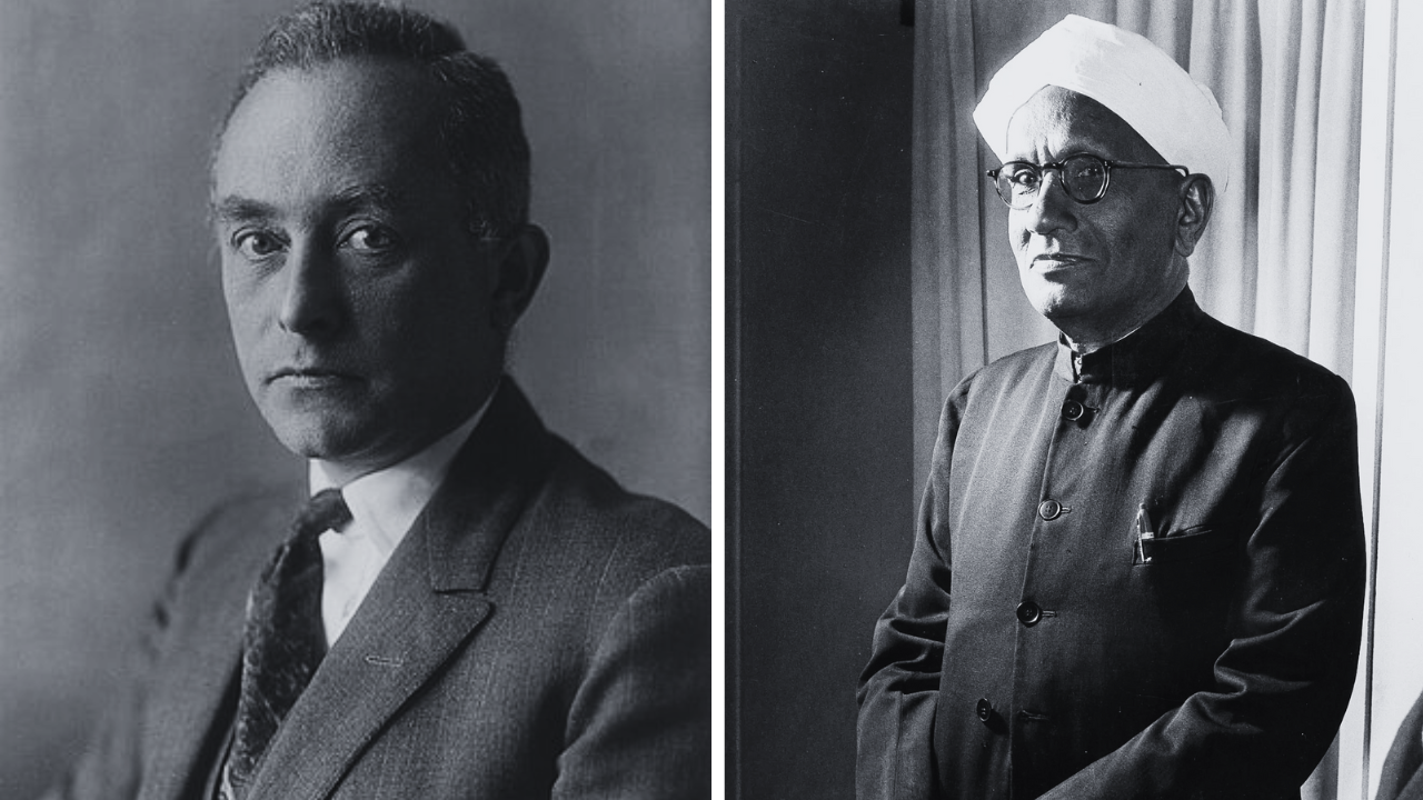 (L) Max Born, (R) CV Raman