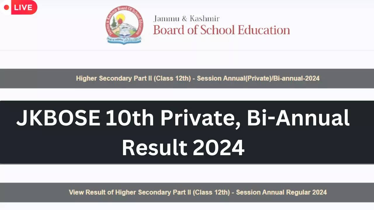 JKBOSE 10th Result 2024 LIVE JKBOSE 10th Private Bi-Annual Results by Name and Roll number Soon on jkbosenicin