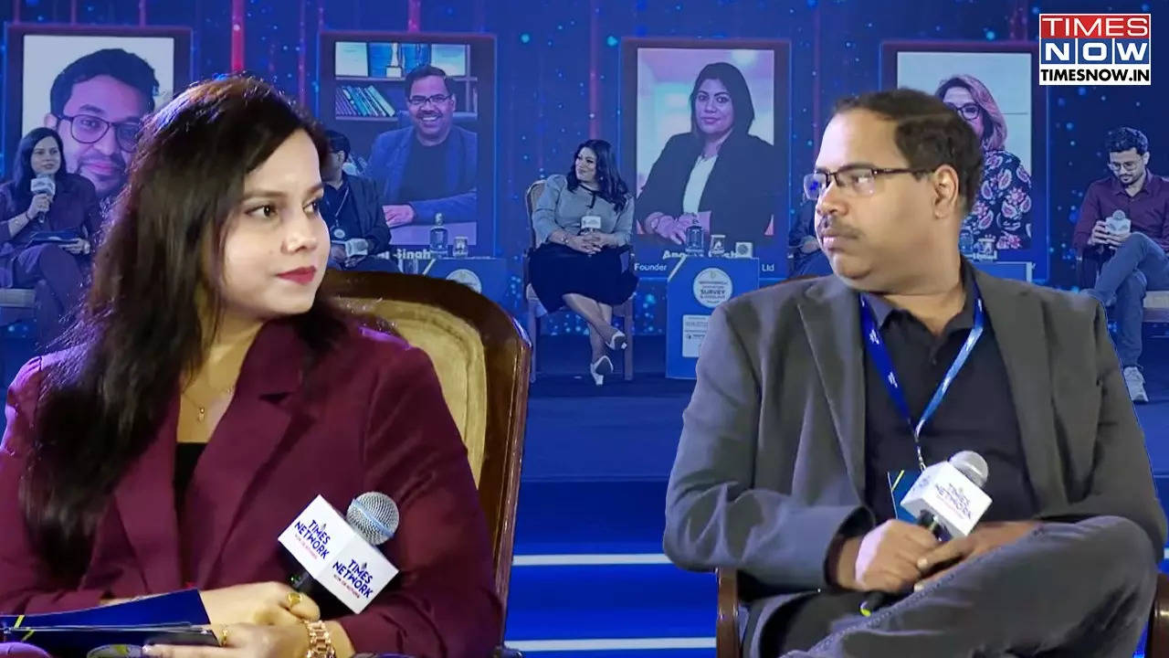 ​Priya Pareek and Raj Singhal, CEO and co-founder of Footprints Childcare at Times Now.in Education Survey & Conclave 2024 (North Edition).