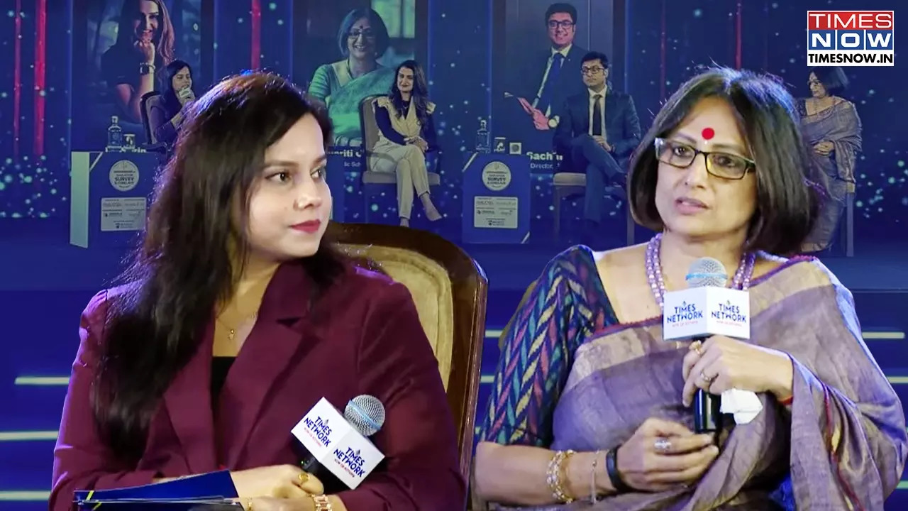 ​Mrs. Supriti Chauhan, the Principal of Delhi Public School Gautam Budh Nagar, speaking to Priya Pareek at Times Now's Education Survey & Conclave 2024 (North Edition)​