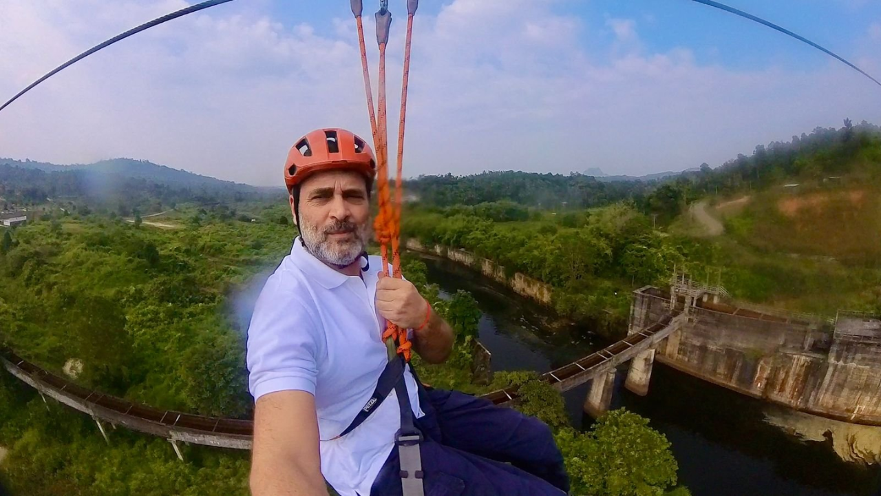 rahul gandhi zipline