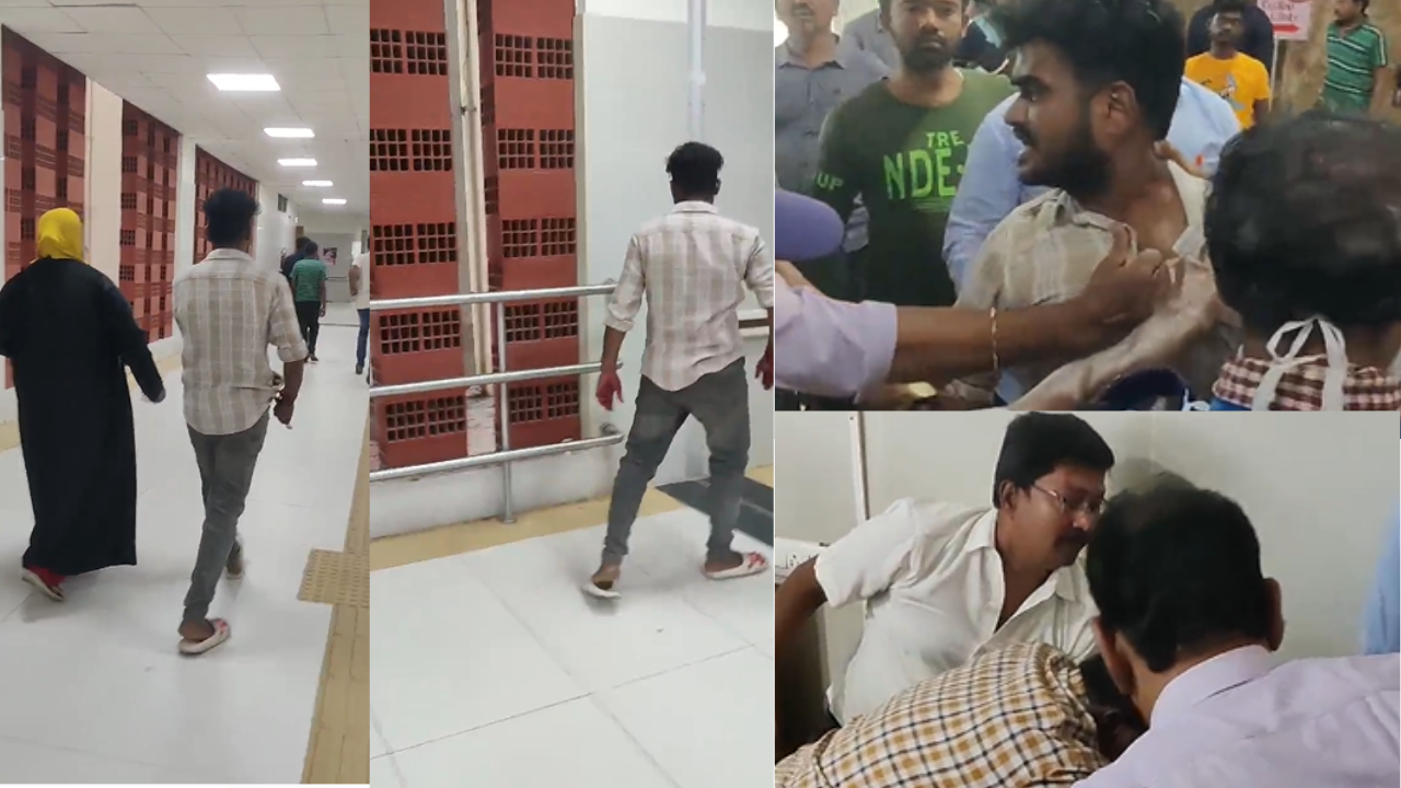 watch cancer patient son kalaignar gets thrashed after stabbing chennai doctor balaji people shout he cut him