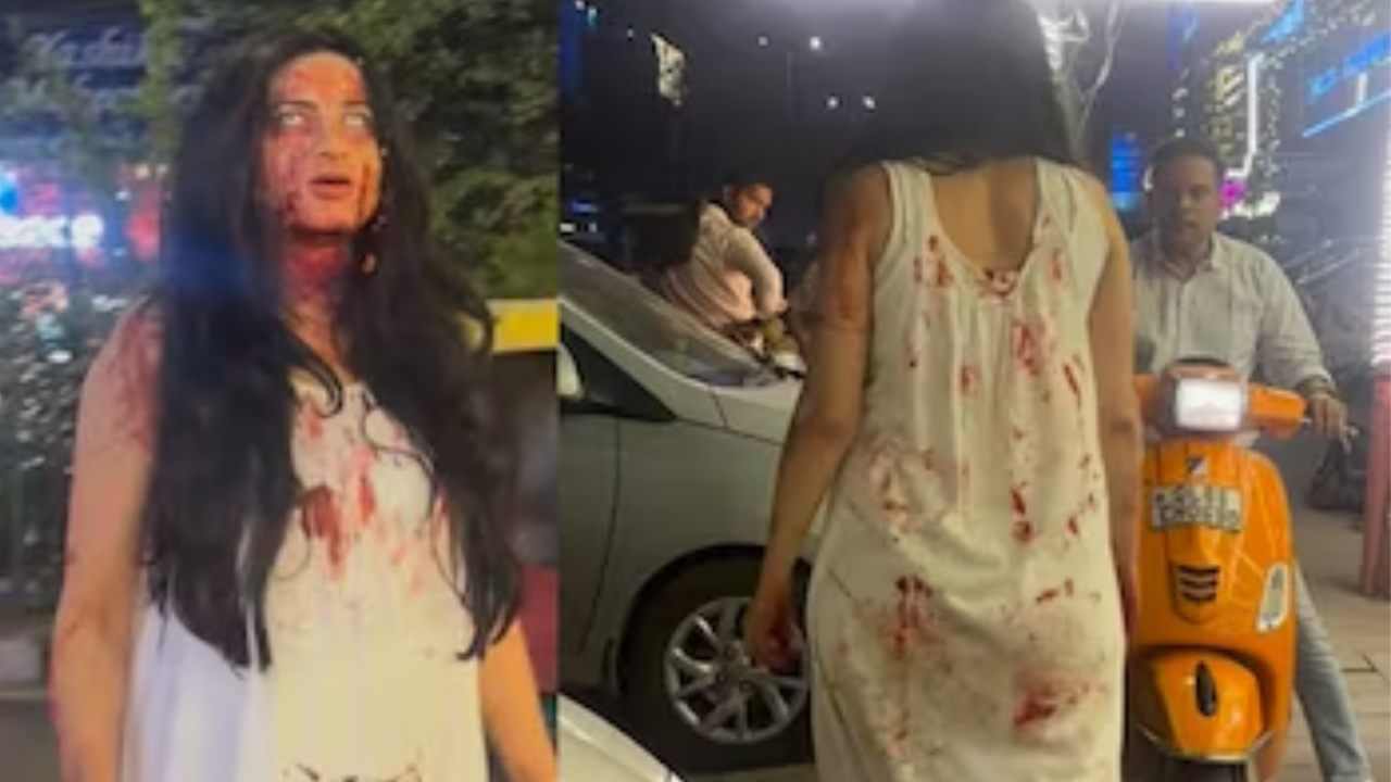 delhi woman dresses up in halloween costume gets chased by dog, leaving her screaming instead