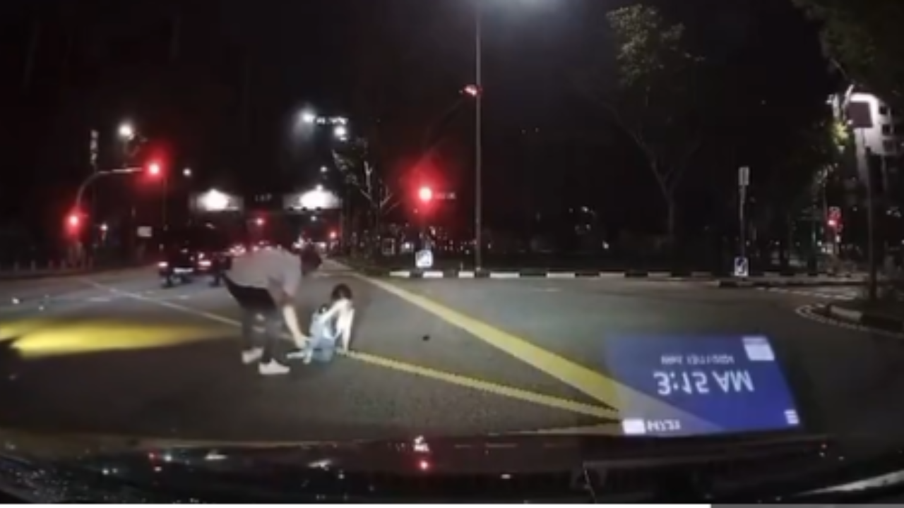 'Crossing on a green light while on the phone is crazy,' the caption of the video reads.