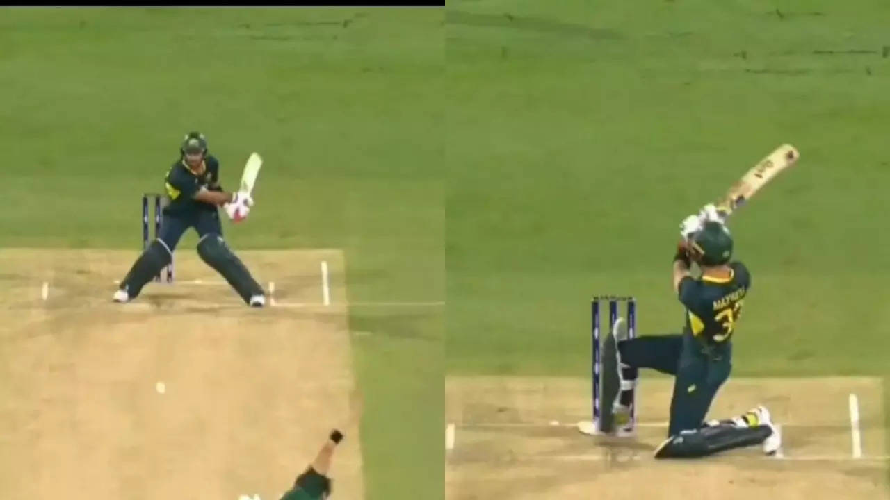 Glenn Maxwell reverse sweep Shahen Afridi