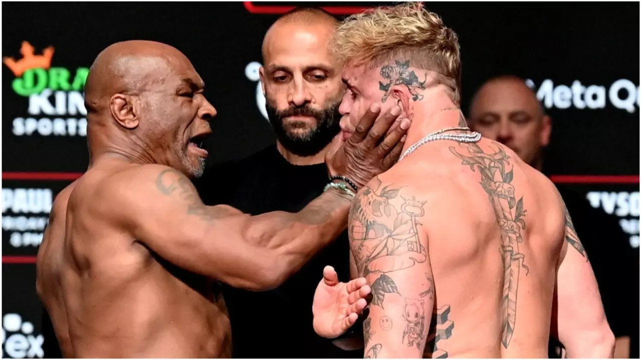 Mike Tyson Slaps Jake Paul During Weigh-In Ahead Of  Blockbuster Clash In Texas : WATCH