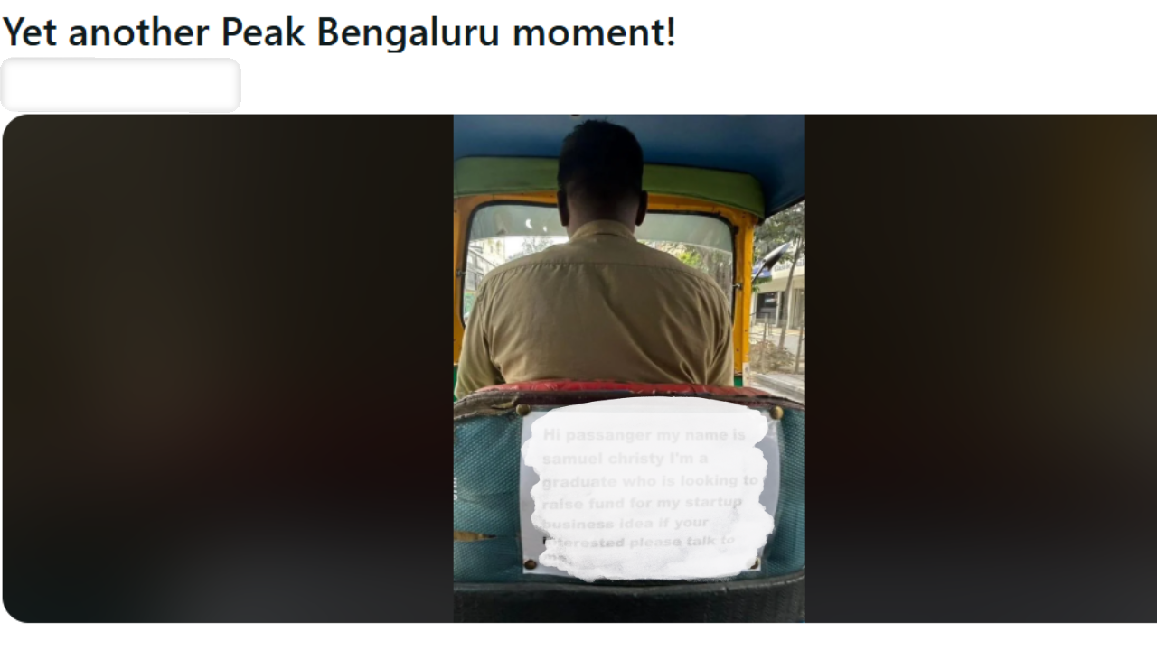 bangalore auto driver start-up pitch