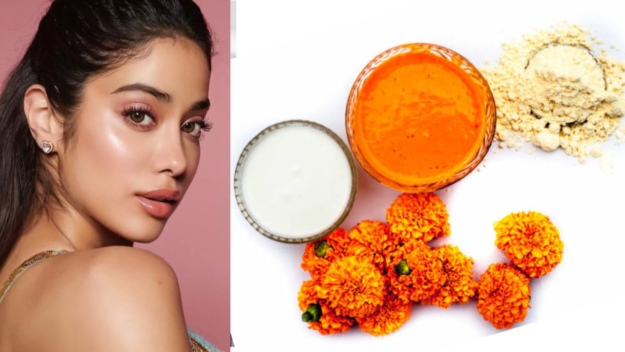 diy face mask of marigold flowers for glowing skin