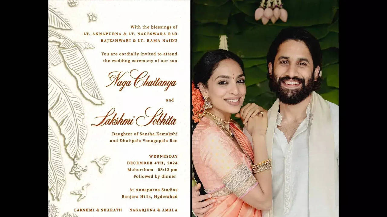 Naga Chaitanya and Sobhita Dhulipala wedding invitation