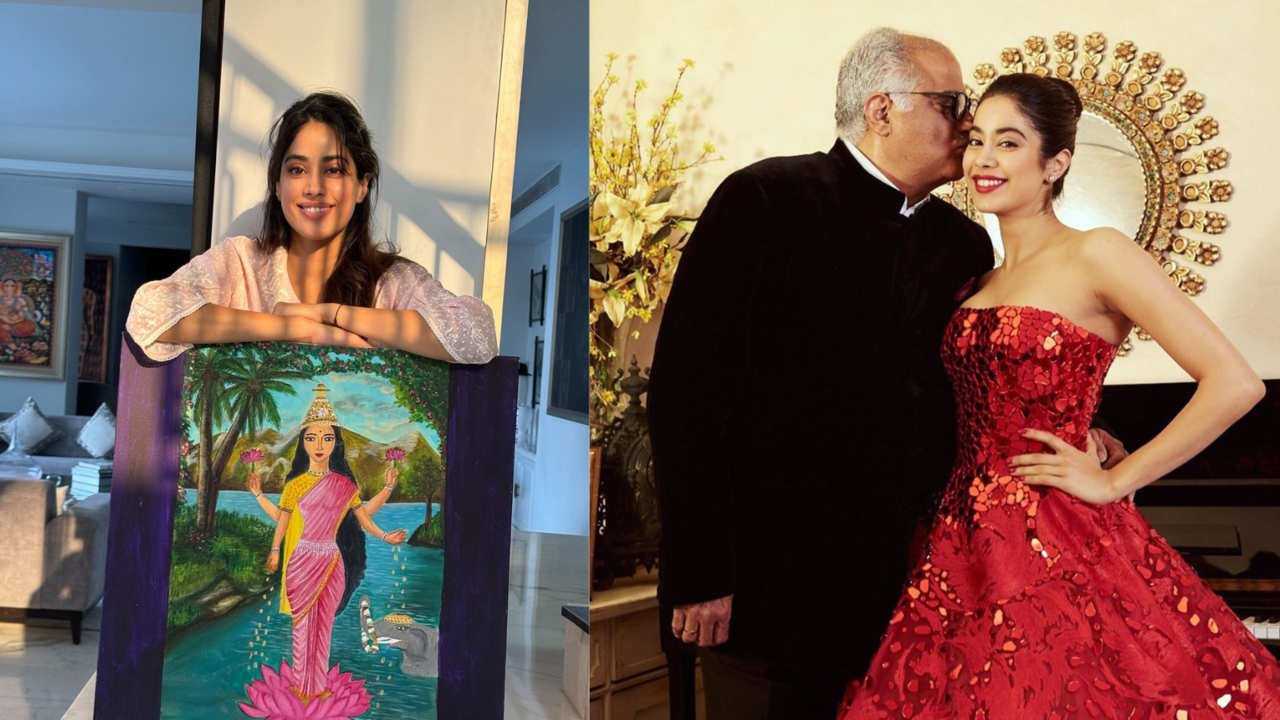 Janhvi Kapoor Shares Dad Boney Kapoor Made Her Pose With Paintings To Do THIS Relatable Desi Family Thing