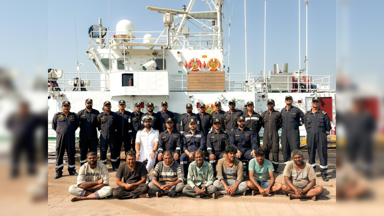 Indian Coast Guard (ICG) ship successfully rescued seven Indian fishermen