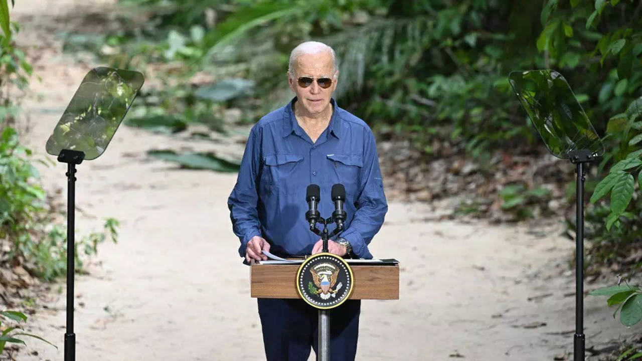 Joe Biden Before Walking Into Amazon.