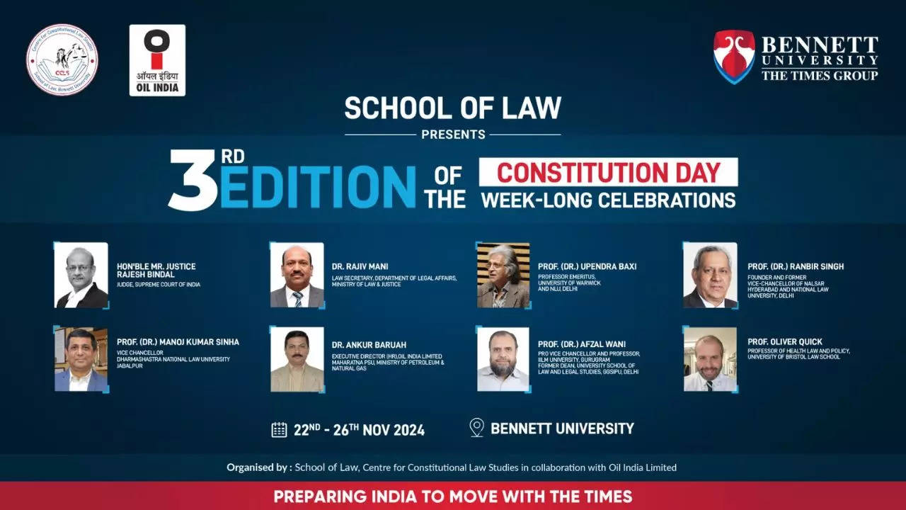 Bennett University's School of Law will host its third annual 'Constitution Week' from November 22 to 26