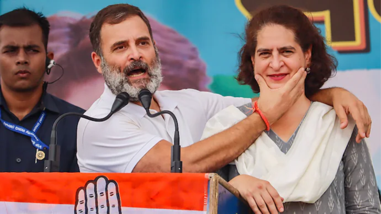 Congress MP Rahul Gandhi with sister Priyanka Gandhi