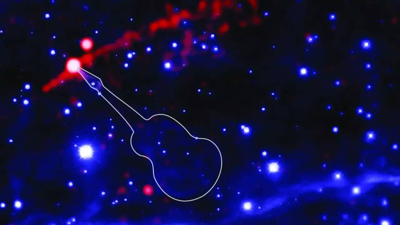 A visualisation of the Guitar Nebula and the pulsar at its 'head'.| Courtesy: NASA