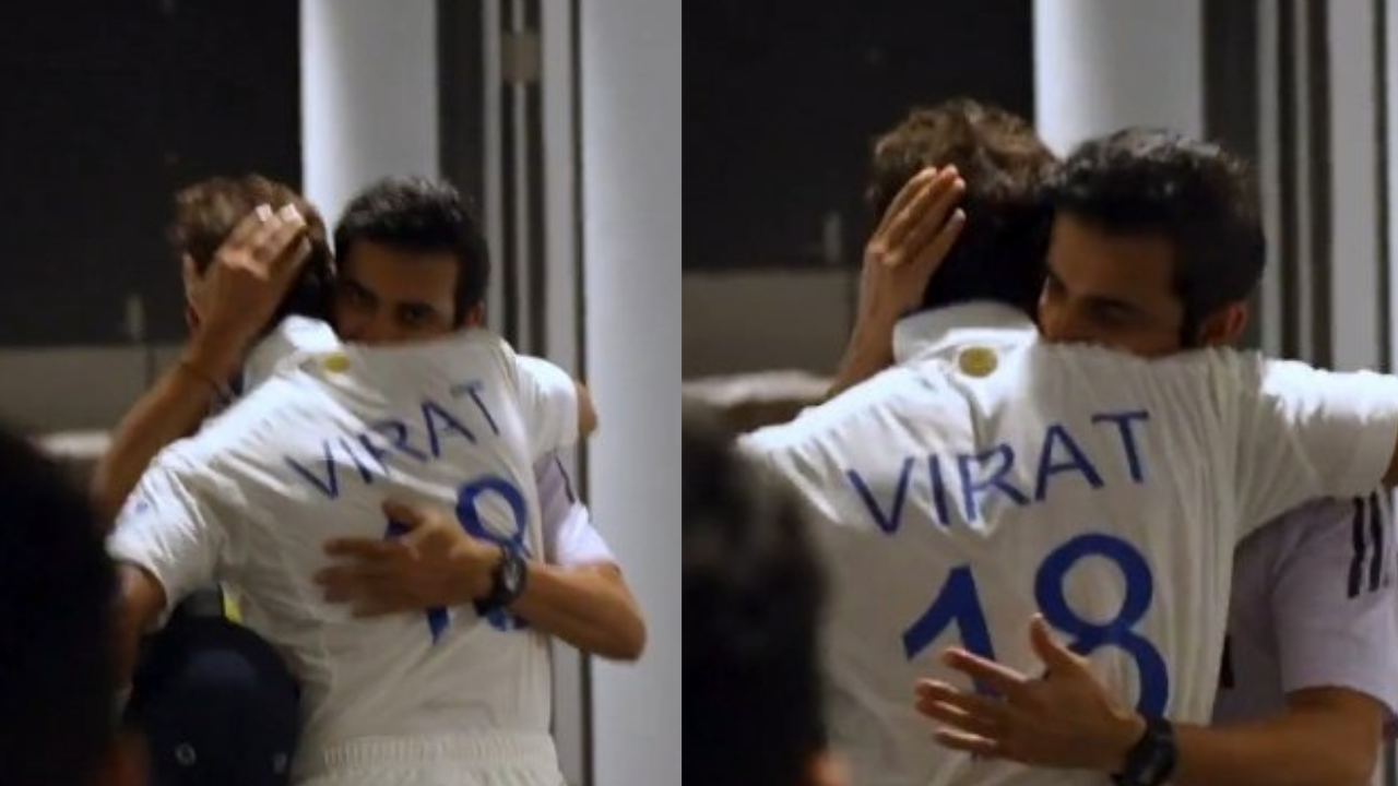 Virat Kohli hugs Gautam Gambhir after his ton