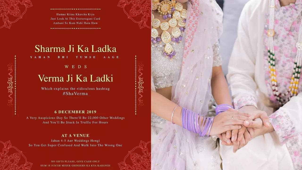 A sarcastic wedding invitation satirises e-invite cliches. | Courtesy: Sushmita/Studio India