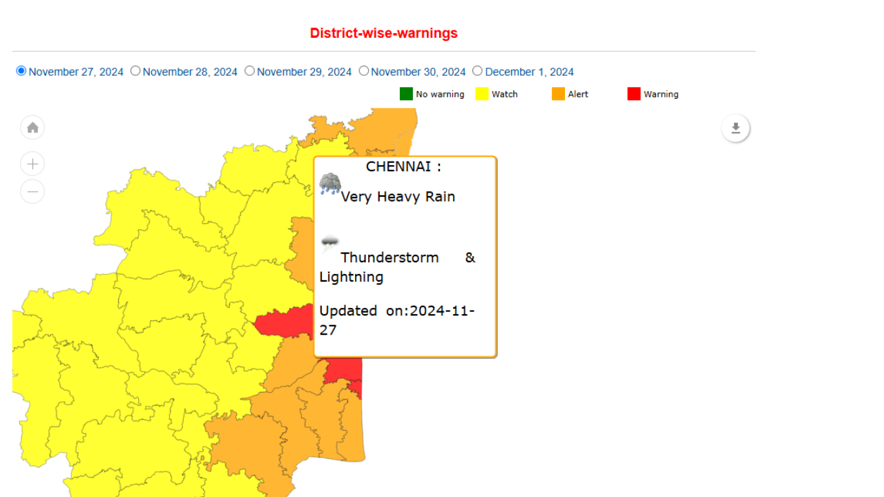 chennai yellow alert 