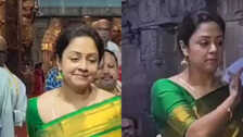 Tamil actress Jyothika seen in Tirumala Tirupati temple