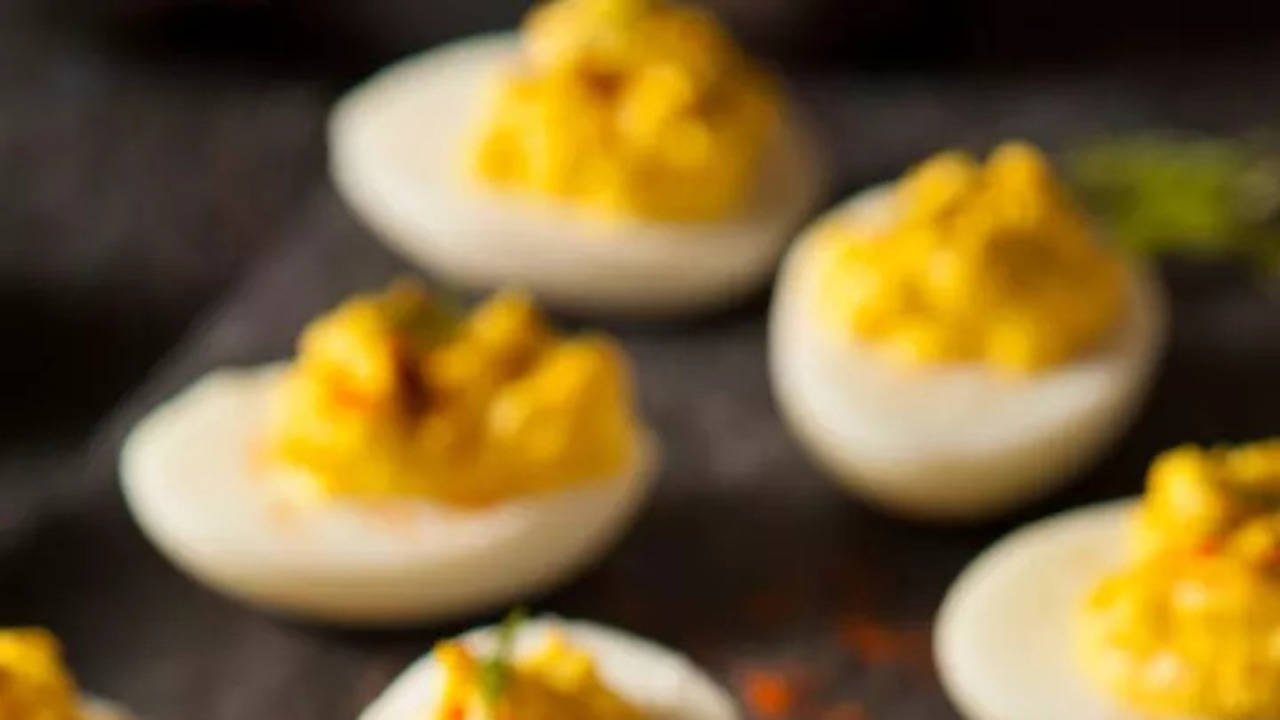 Achari Deviled Eggs