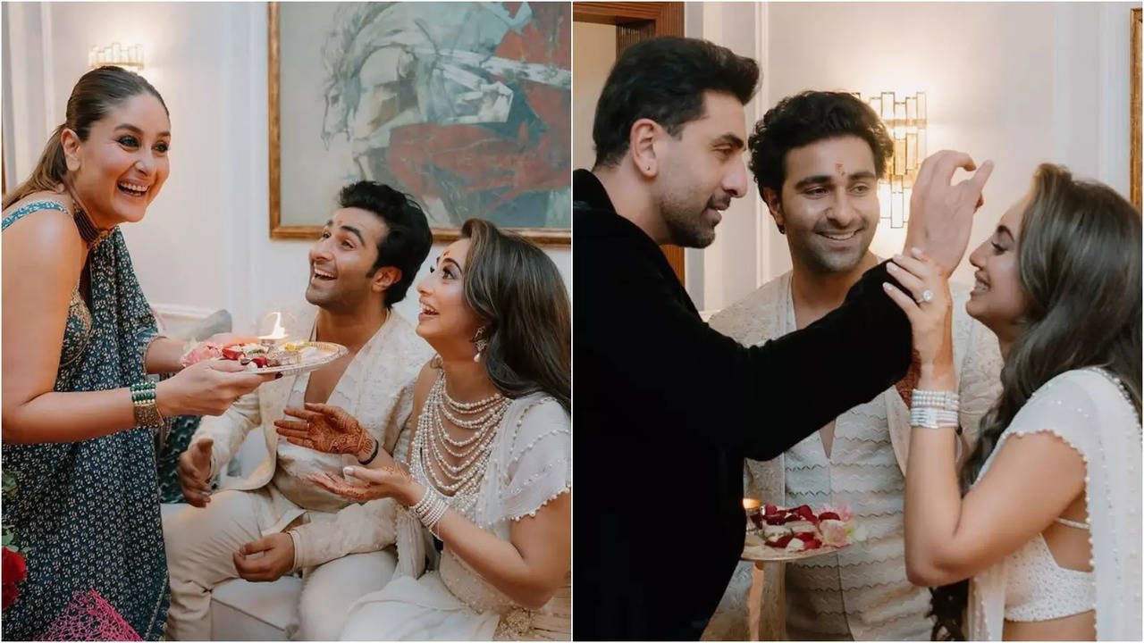 Kareena Kapoor Performs Sister Duty At Aadar Jain's Roka, Ranbir Kapoor Applies Tika To Alekha Advani