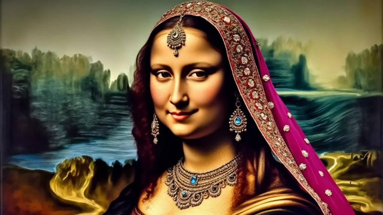 An Indian interpretation of the Mona Lisa, created using AI.| Image courtesy: Rashi Pandey