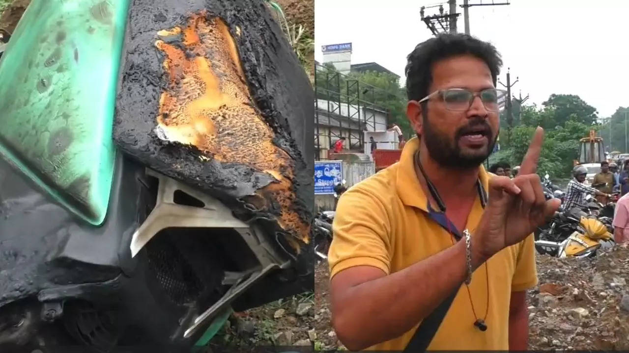 Electric Scooter Owner Set His Bike On Fire In Chennai