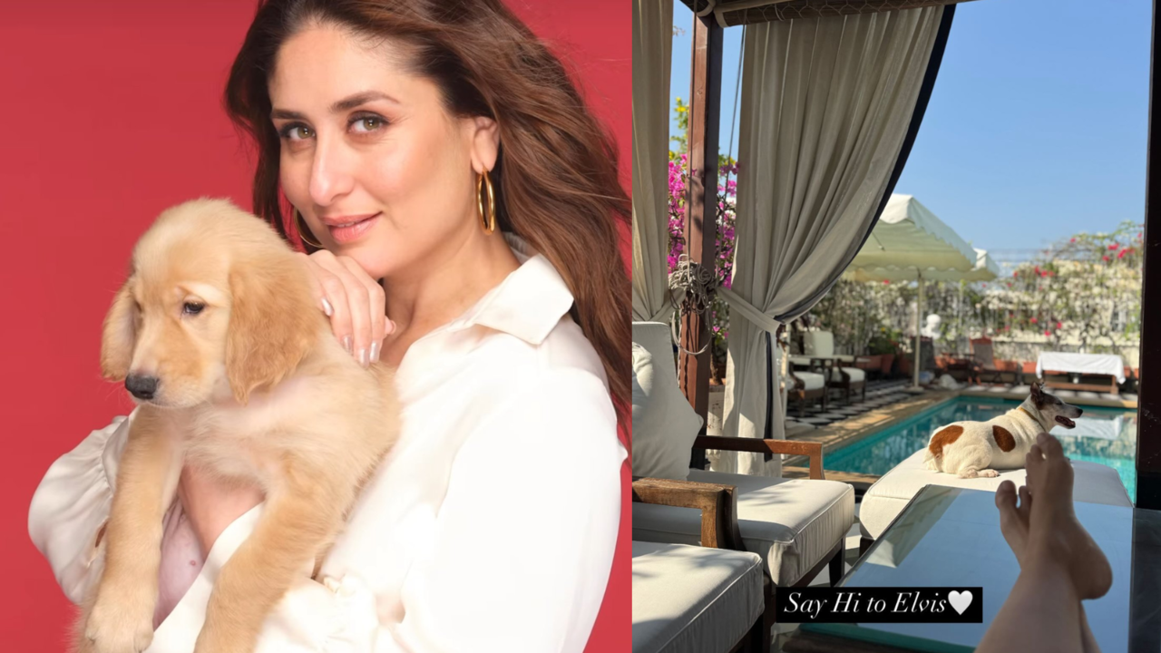 Kareena Kapoor Khan Chills By The Pool With Her Furry Friend Elvis. See PIC