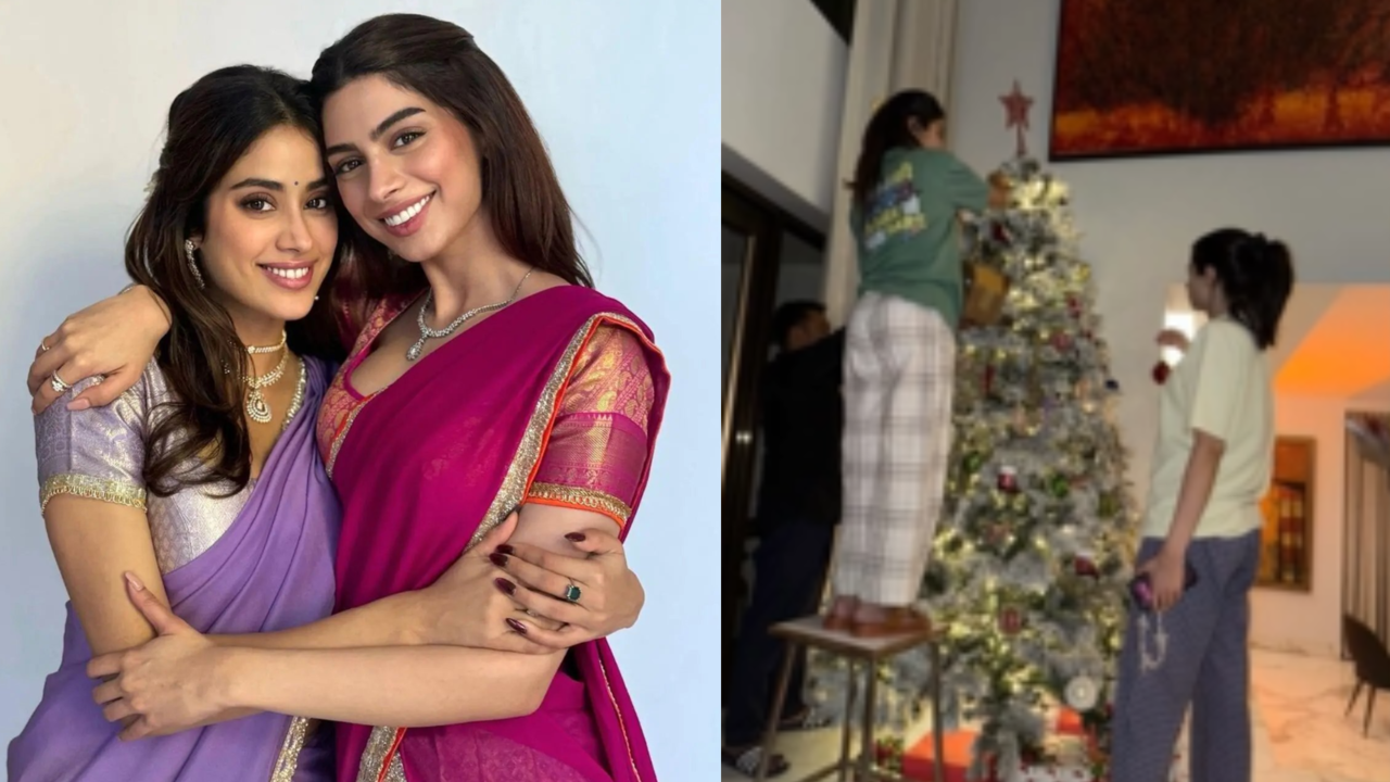 Janhvi, Khushi Kapoor Shell Out Sibling Goals As They Decorate Christmas Tree Dressed In Pyjamas. See PICS