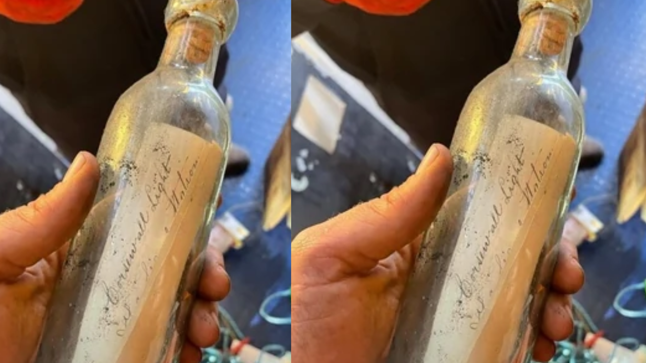 Engineers discover 132-year-old message in a bottle at Corsewall Lighthouse in Scotland (Instagram/nlb_uk)