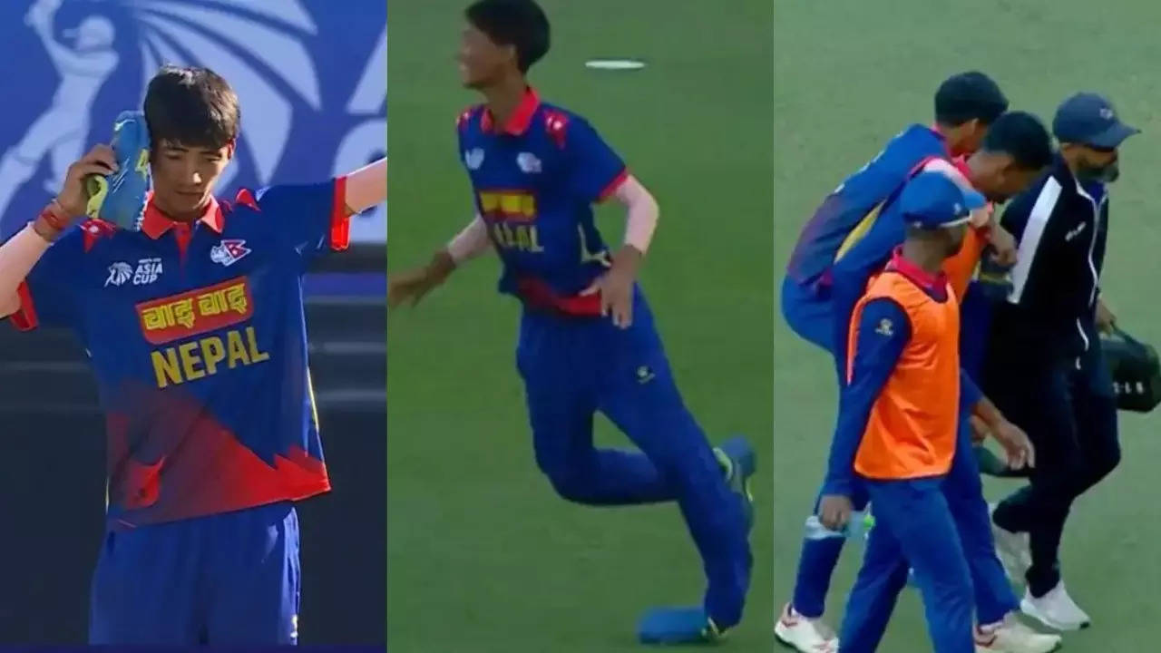 [Watch]: Nepal U-19 Bowler Carried Off The Field After Freak Injury During Celebratory Run