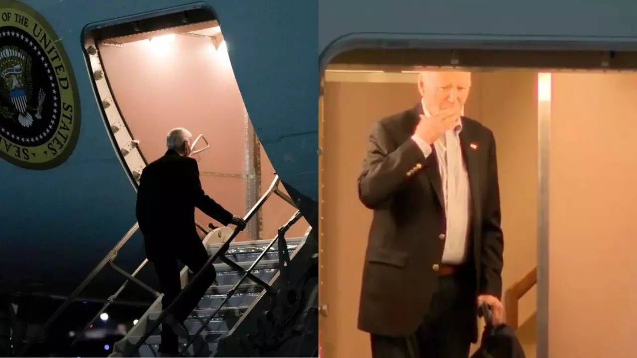 Biden Waves and Blows a Kiss from Air Force One in First Public Appearance After Pardoning Son Hunter