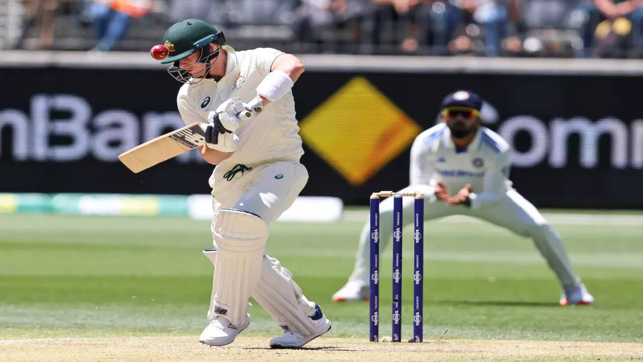 Steve Smith in action against India