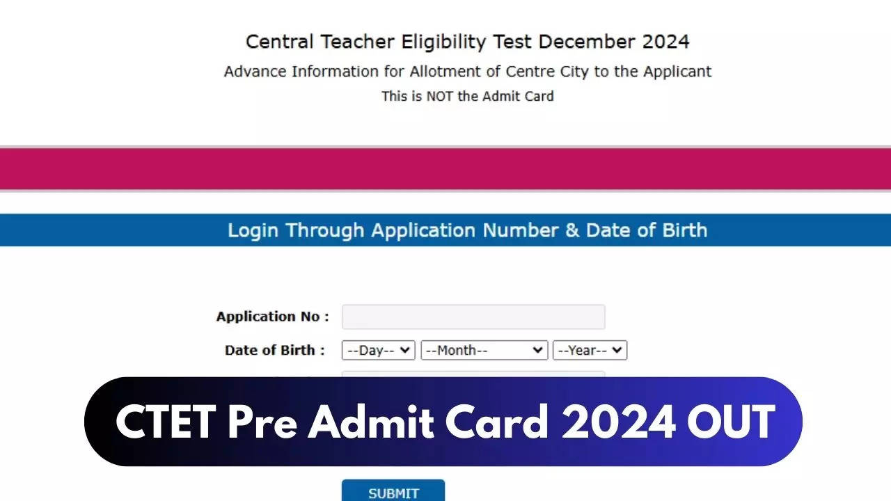 ctet admit card 2024 out