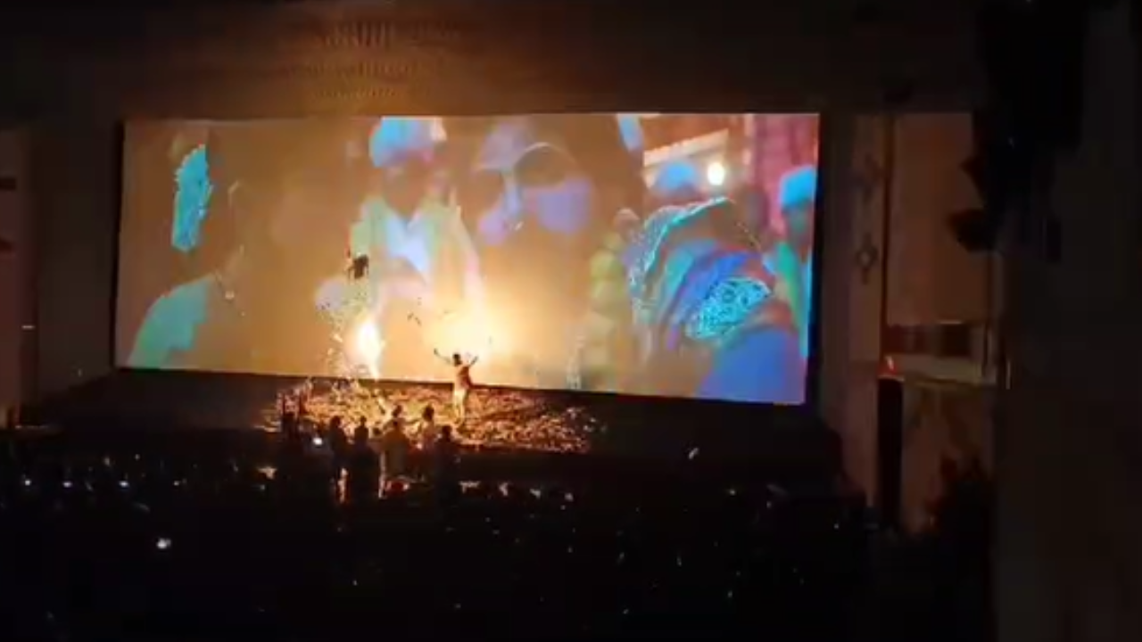 Bengaluru fans light firecrackers inside cinema during Pushpa 2 screening.