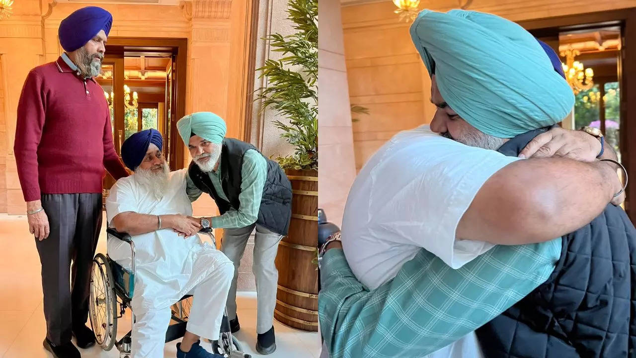 Sukhbir Badal Hugs Cops Who Foiled Attempt on His Life