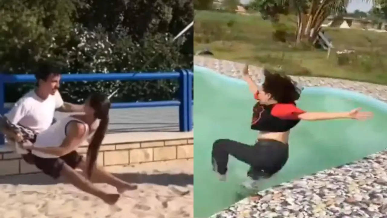 A couple rides a spinning swing and a woman falls into a swimming pool. | Presented by Amita Wadhwa