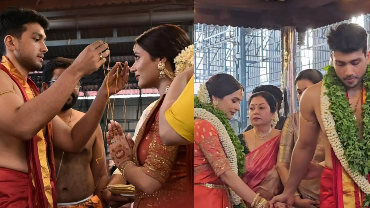 Kalidas Jayaram Ties The Knot With Tarini Kalingarayar At Guruvayur Temple. See FIRST Glimpse As Bride And Groom