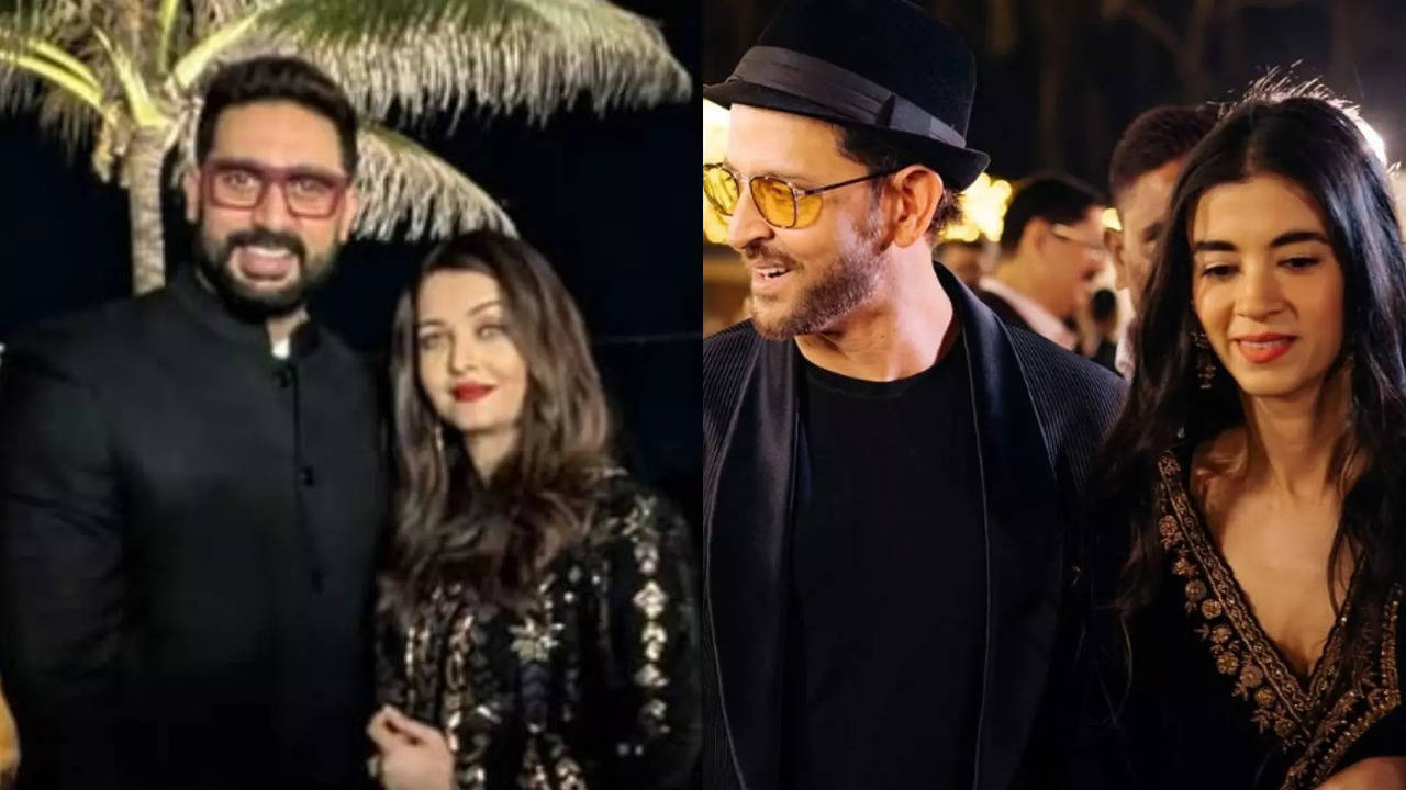 Abhishek Bachchan-Aishwarya Rai Adorably Pose Together At Mumbai Wedding, Hrithik Roshan-Saba Azad Join