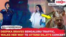 Deepika Padukone braves Bengaluru traffic to attend Diljit Dosanjh's concert.