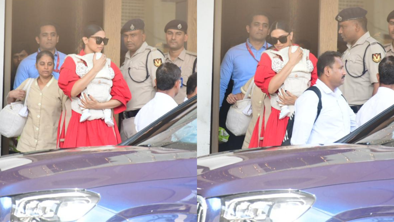 Deepika Padukone Sets Parenting Goals As She Holds Daughter Dua Watchfully While Stepping Out Of Mumbai Airport. WATCH