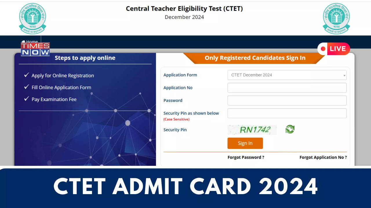 CTET Admit Card 2024 Live CBSE CTET December Hall Ticket Released Link Active on ctetnicin