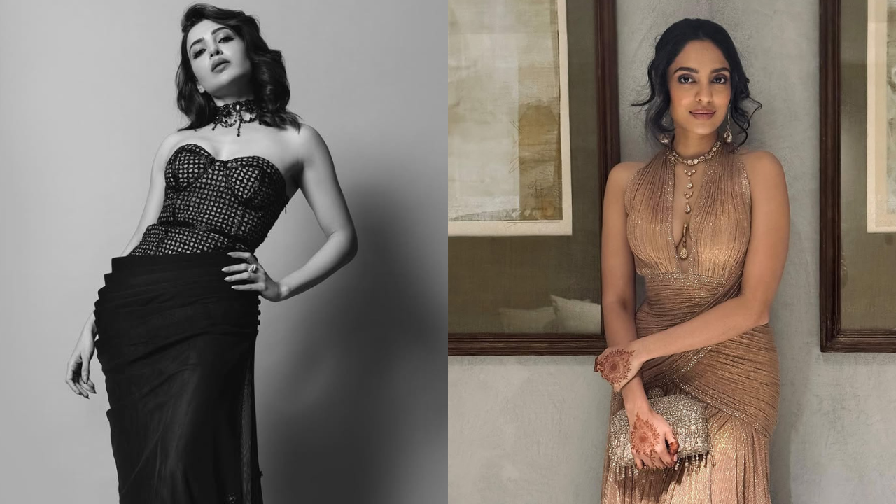 Sobhita Dhulipala and Samantha Ruth Prabhi in cocktail gowns