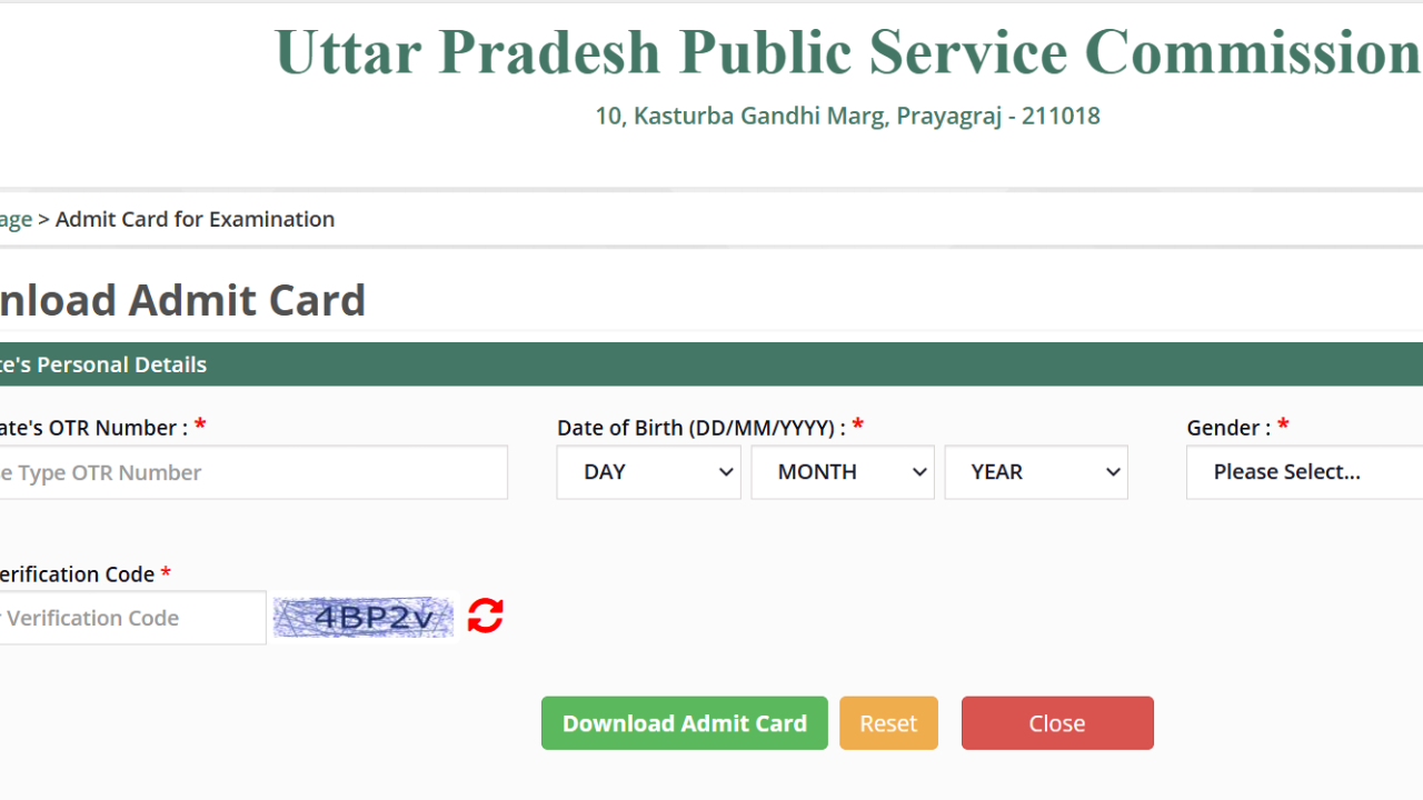 UPPSC PCS Admit Card 2024 Released on uppsc.up.nic.in