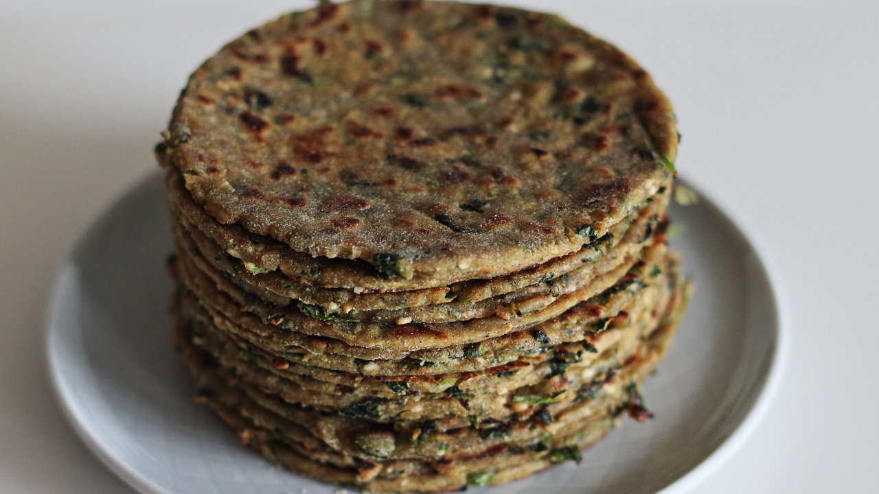 Gujarati onion jowar thepla for healthy and flavourful breakfast