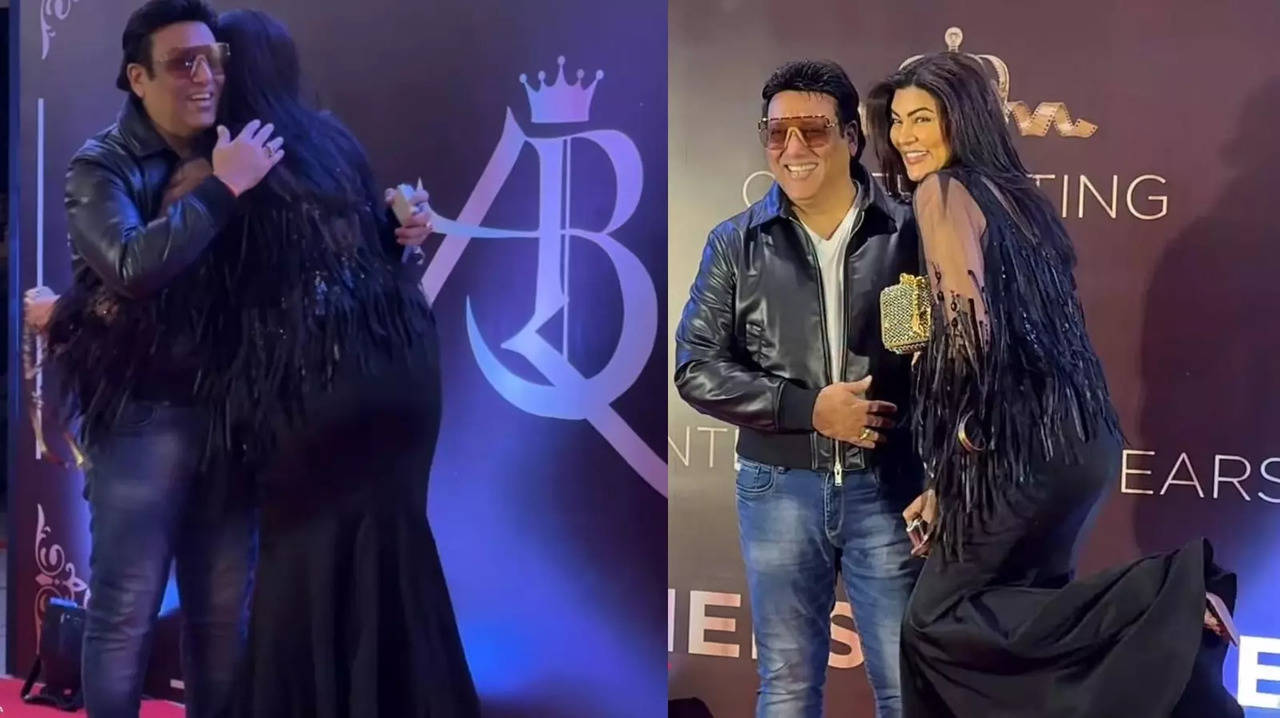 Sushmita Sen Asks Govinda About Leg Injury As She Hugs Him At Anees Bazmee's Party. Duo Strike 'Favourite Pose' For Paps