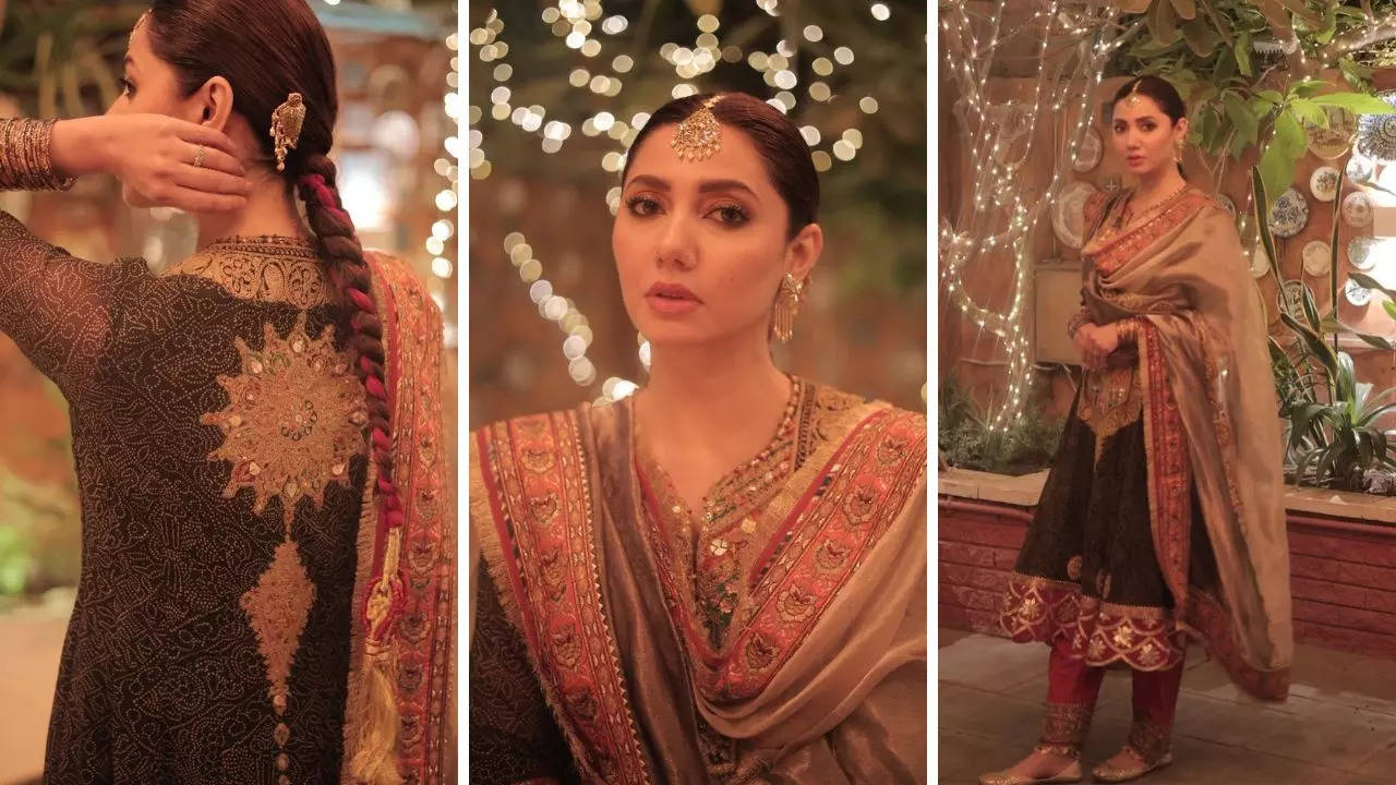 Pakistani Actress Mahira Khan Slips Into The Ultimate Party Kalidar Set By Indian Designers Rimple And Harpreet